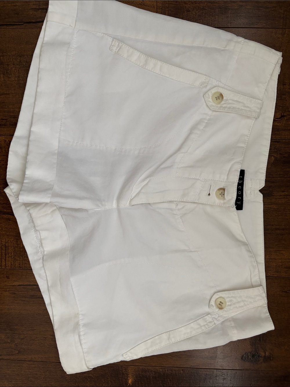 White Women's Casual Button-Detail Shorts